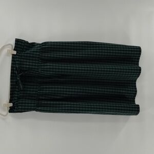 Draper James Midi Skirt Green Black Gingham Size XL Elastic Waist